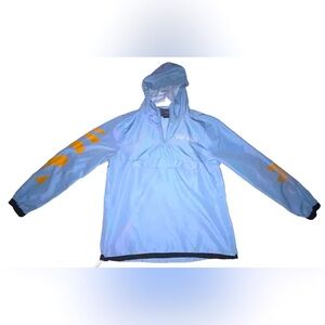 Light Blue Windbreaker Jacket Mens Large Stay Wavy Logo Brooklyn Cloth Co
